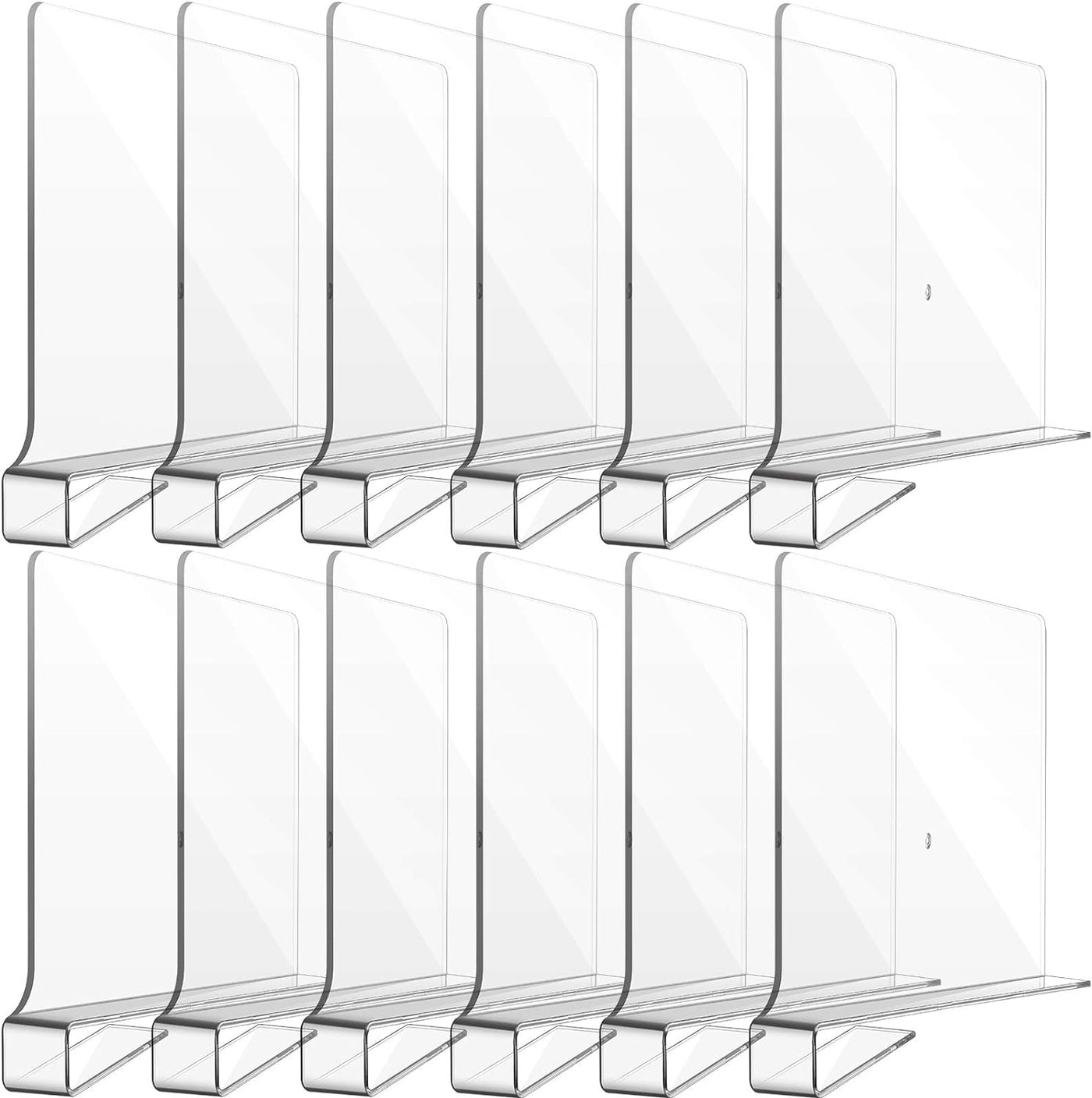 Clear Acrylic Shelf Dividers for Closet Organization (8 pcs)
