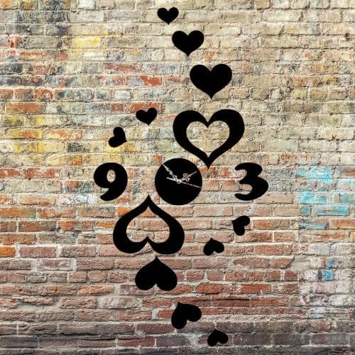 Cut Heart-shaped Wall Sticker Wall Clock